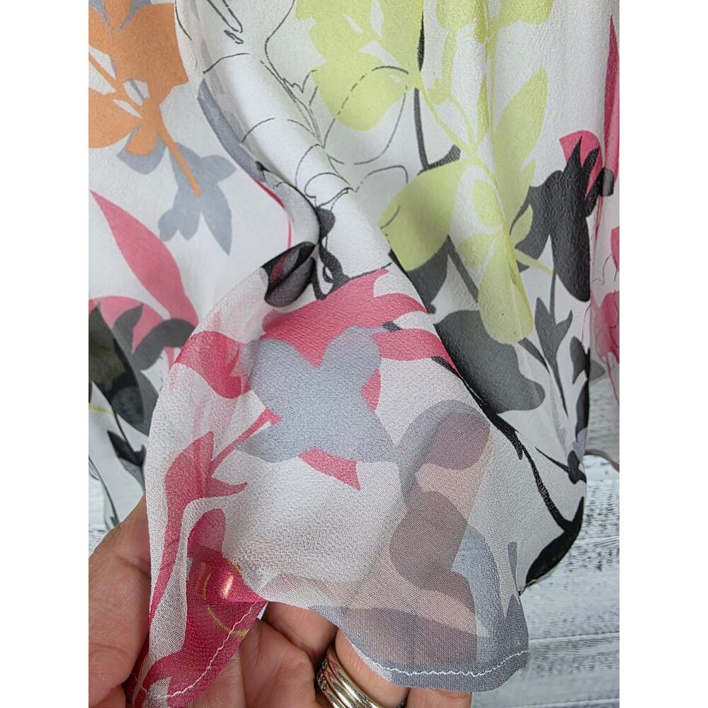 Alfani Silk Floral Midi Skirt NWT 6 Quiet Luxury Spring Wedding Guest Brunch - Picture 7 of 8